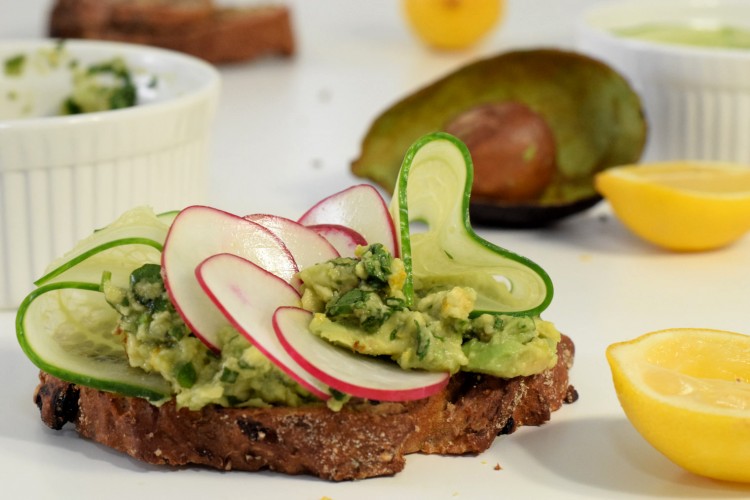 Spring Avocado Toast with Cucumbers and Radishes